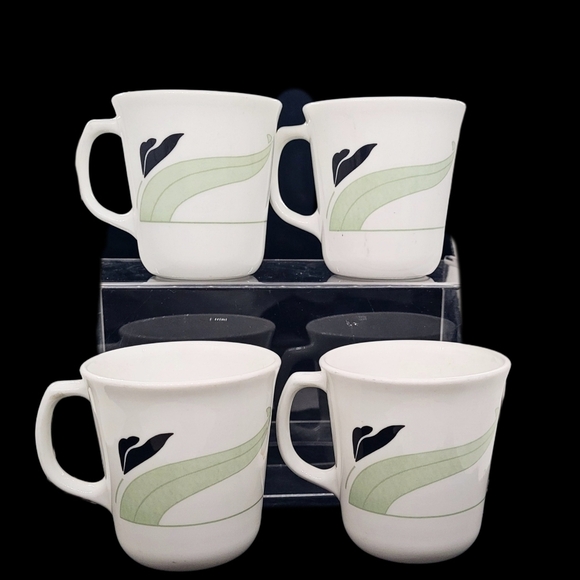 4 corningware corelle Black Orchid vintage coffee mugs - Picture 3 of 3